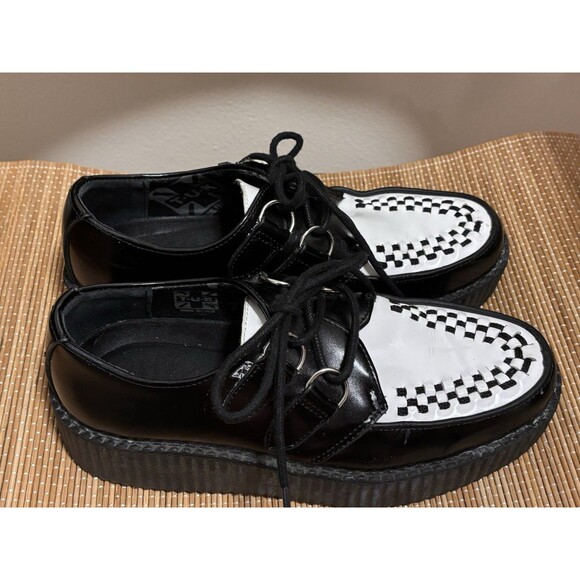 T.U.K. Creeper Oxford Black/White Lace Up Round Toe US 7 EU 40 V6804 main image 16